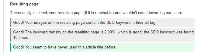 Resultado global de SEO do plugin para Joomla