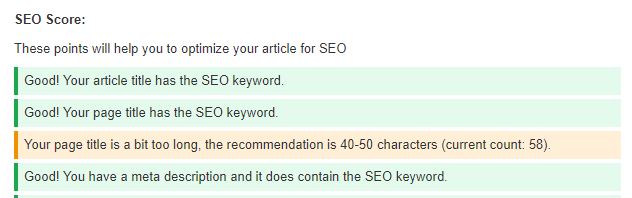 Resutado de SEO com plugin de SEO para Joomla